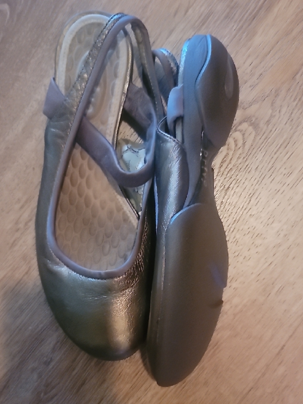 Women's Metallic Copper Mary Jane Flats - Picture 2 of 4